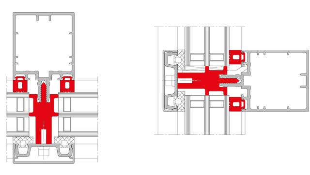 Gutmann GCW 050/060 system section: in red, the polyamide insulating insert