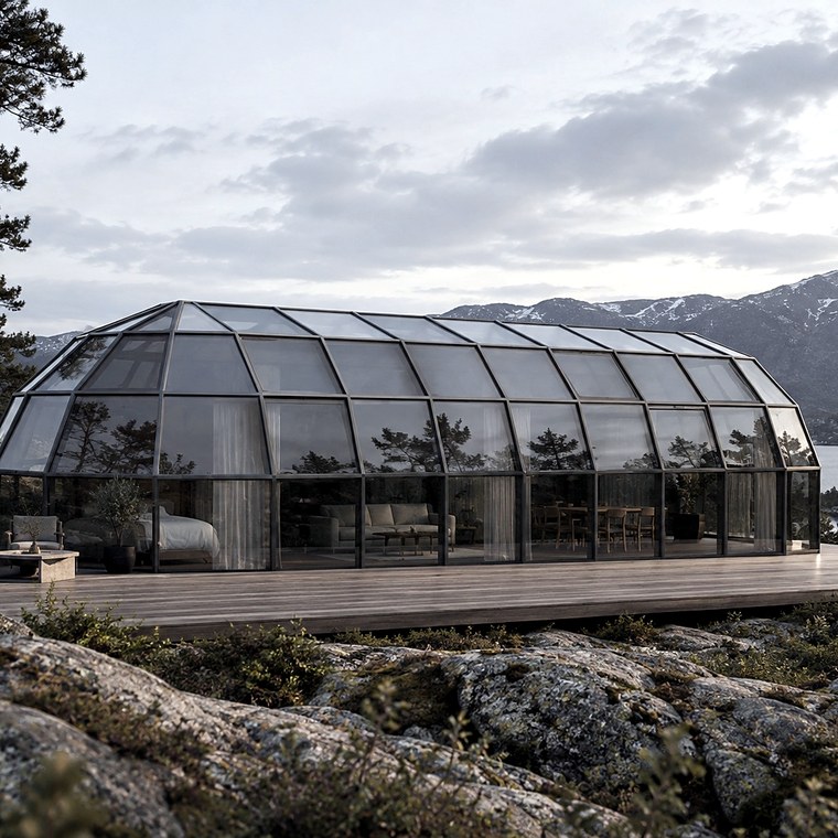 SkyLodge S8: an 8 &times; 16 m panoramic dome